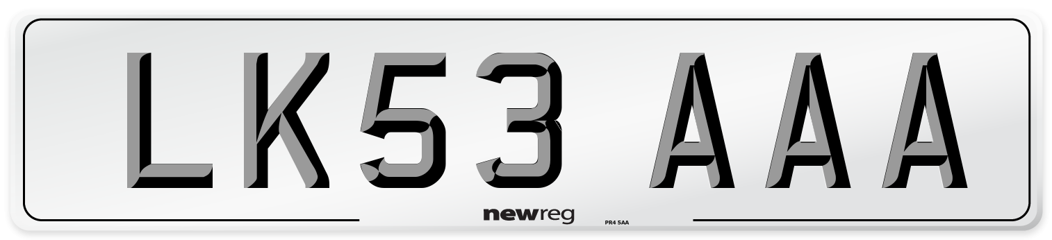 LK53 AAA Number Plate from New Reg
